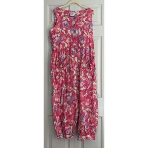 Vintage Laura Ashley Cotton Floral Knickers Jumpsuit Romper Playsuit Large